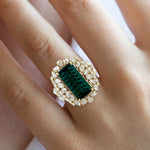 Tourmaline Cocktail Ring 18k Yellow Gold Diamond Jewelry