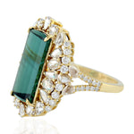 Tourmaline Cocktail Ring 18k Yellow Gold Diamond Jewelry