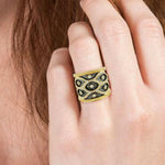 Diamond Band Ring 18k Yellow Gold Handmade Jewelry