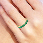 Emerald Band Ring 18k Yellow Gold Handmade Jewelry Gift