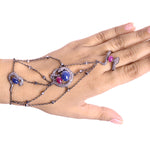 18k Gold Sapphire Ruby Diamond Slave Bracelet 925 Sterling Silver Jewelry