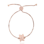 Natural Diamond Daisy Chain Bracelet 18K Rose Gold Jewelry