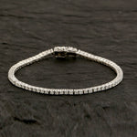 Natural Diamond Chain Bracelet 14k White Gold Jewelry