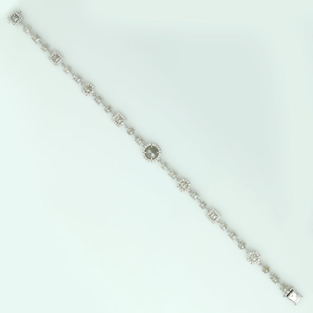 Natural Diamond Bracelet Bracelet 18k White Gold Fine Jewelry