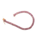 Baguette Pink Sapphire Zig Zag Link Bracelet Gift In 14k Yellow Gold