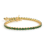 Oval Tsavorite Gemstone Delicate Fixed & Flexible Bracelet In 18k Yellow Gold Gift For Her