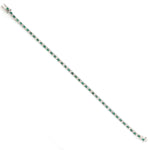 Natural Diamond & Emerald Delicated Bracelet In 18k White Gold