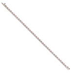 Natural Ruby & Diamond Delicate Tennis Bracelet In 18k White Gold For Her