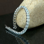 Square Aquamarine Tennis Bracelet In 18k White Gold