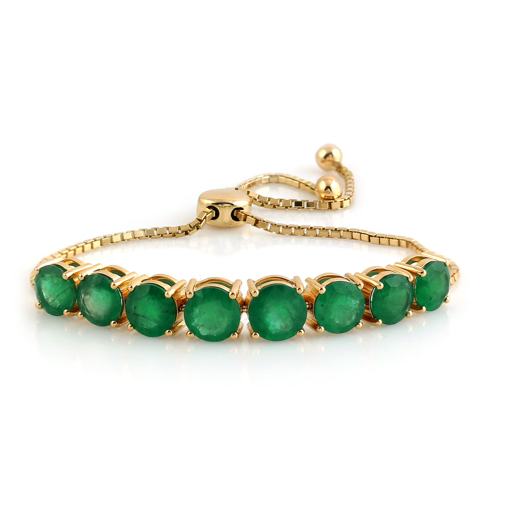 Natural Emerald Beautiful 18k Gold Flexible Bracelet For Her