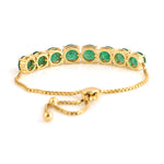 Natural Emerald Beautiful 18k Gold Flexible Bracelet For Her