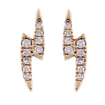 18k Rose Gold Bold Shape Stud Earrings Diamond Jewelry