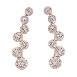 18k Solid Rose Gold Designer Stud Earrings Diamond Jewelry