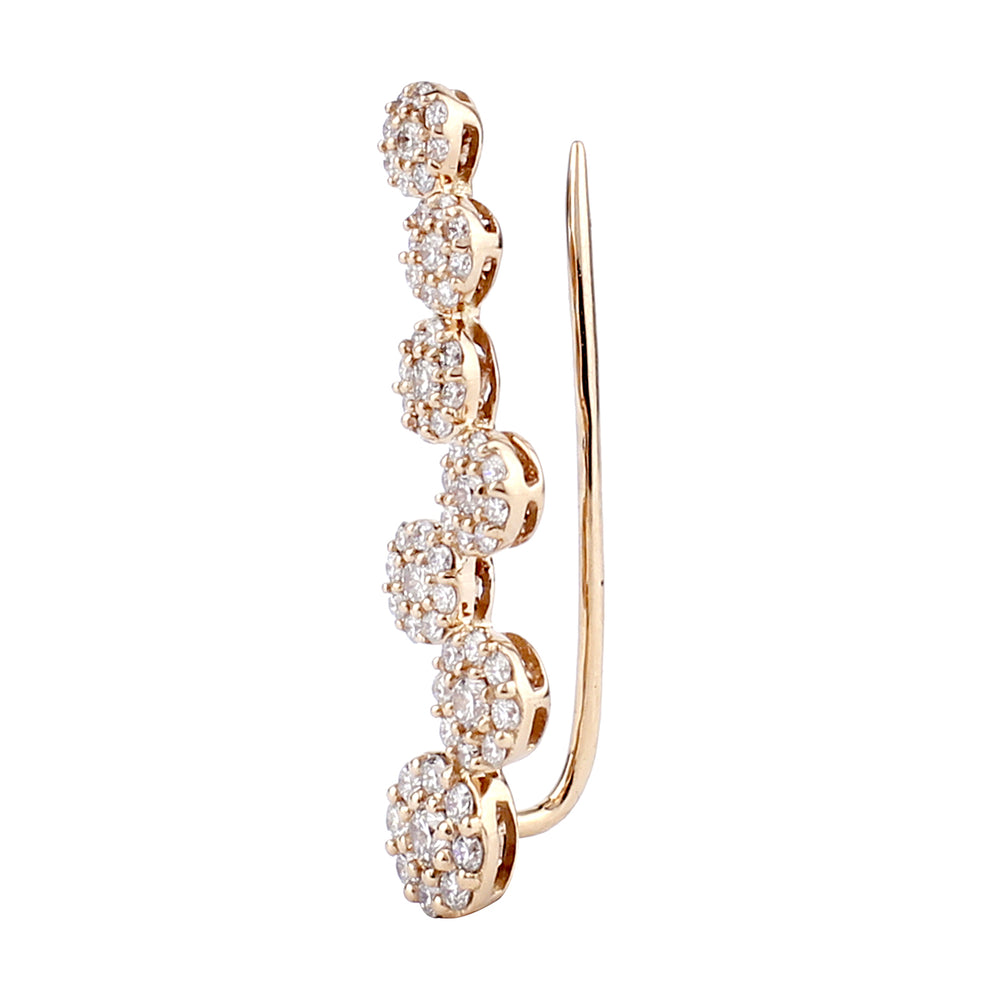 18k Solid Rose Gold Designer Stud Earrings Diamond Jewelry