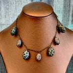 925 Sterling Silver Pave Diamond Multi Gemstone Dangling Beads Station Necklace
