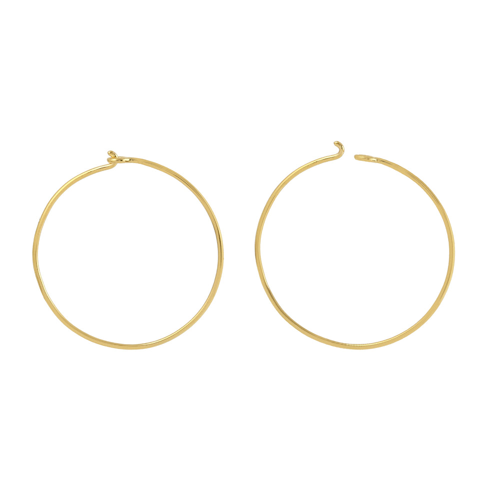 Beautiful 14k Yellow Gold Long Hoop Earrings Elegant Jewelry