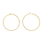 Beautiful 14k Yellow Gold Long Hoop Earrings Elegant Jewelry