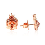 Ice Diamond Cute Stud Earrings In 18k Rose Gold