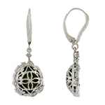 Geode Diamond Lever Back Lock Danglers in 18k White Gold