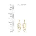 Baguette Diamond Chain Drop Dangle Earrings Yellow Gold Handmade Jewelry