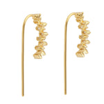 Baguette Diamond Earclimber Handmade 18k Yellow Gold Designer Jewelry