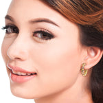 Multicolor Pave Sapphire Hoop Earrings In 18k Yellow Gold