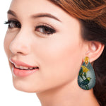 Beautiful Citrine Diamond Bakelite Earrings In 18k Gold