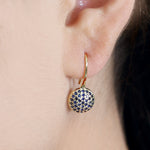 Natural Sapphire Dangle Earrings 10k Yellow Gold Jewelry