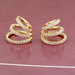 Natural Pave Diamond Earcuff Earrings In 14k Yellow Gold Jewelry