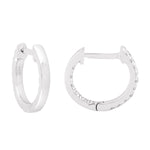 Diamond Hoop Earrings 10k White Gold Handmade Jewelry