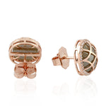 Diamond Stud Earrings 18k Rose Gold Handmade Jewelry