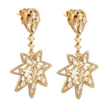 Diamond Dangle Earrings 18K Yellow Gold Jewelry