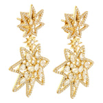 Diamond Dangle Earrings 18K Yellow Gold Jewelry