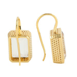 Natural Topaz Gemstone Designer Fish Hook Stud Earrings In 18k Yellow Gold
