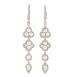 Natural Diamond Handmade Designer Danglers In 18k White Gold