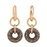 Natural Pave Diamond Interlocking Circle Drop Earring In 14k Yellow Gold