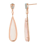 Pear Cut Quartz Topaz Diamond 18k White Beautiful Danglers