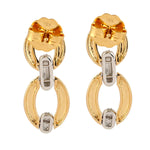 Pave Diamond Link Chain Design Earrings In 18k Yellow Gold