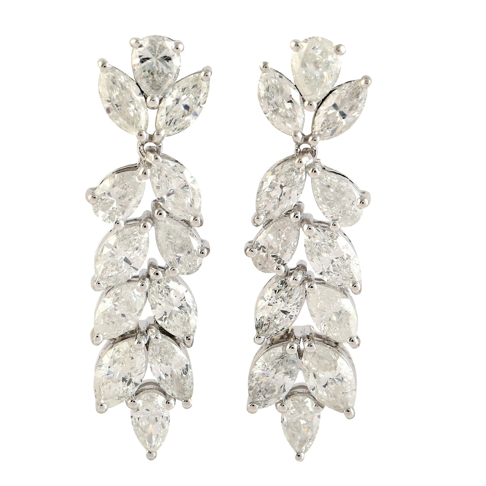 Marquise Diamond Danglers 18k White Gold Handmade Jewelry