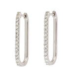 Natural Pave Diamond Dangle Earrings in 14k White Gold