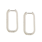 Natural Pave Diamond Dangle Earrings in 14k White Gold