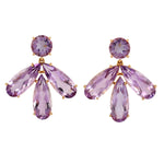 Pear Cut Amethyst Beautiful Stud Earrings In 18k Yellow Gold