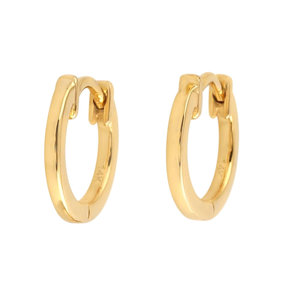 Beautiful Minimal 14K Yellow Gold Daily Wear Huggie Earrings For Gift