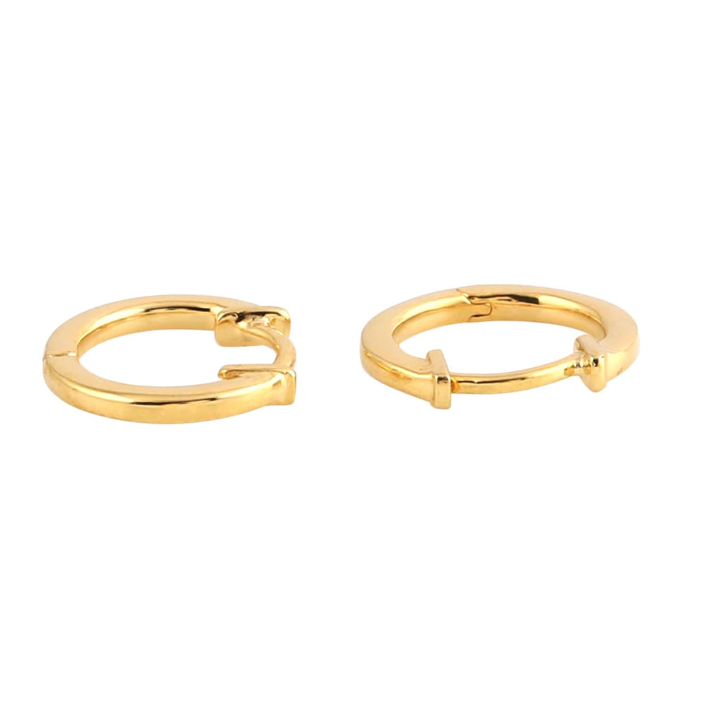 Beautiful Minimal 14K Yellow Gold Daily Wear Huggie Earrings For Gift