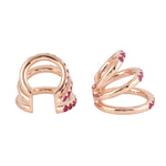 Pave Ruby Earcuff Earrings In 14k Rose Gold For Her