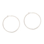 Baguette Diamond Hoop Earrings in 18k White Gold