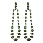 Green Tourmaline Designer Danglers In 18k White Gold