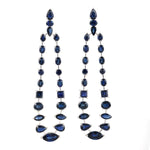 Blue Sapphire Designer Danglers In 18k White Gold