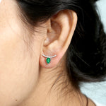 Pear Cut Emerald Natural Diamond Designer Stud Earrings In 18k Gold