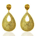 Natural Diamond Dangle Earrings 925 Silver 14k Yellow Gold Jewelry Gift